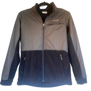 Columbia Boys Youth Full-Zip Jacket – Gray & Black – Size Large (b6)